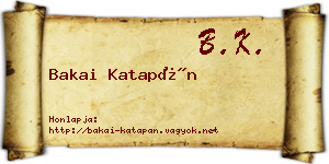Bakai Katapán névjegykártya